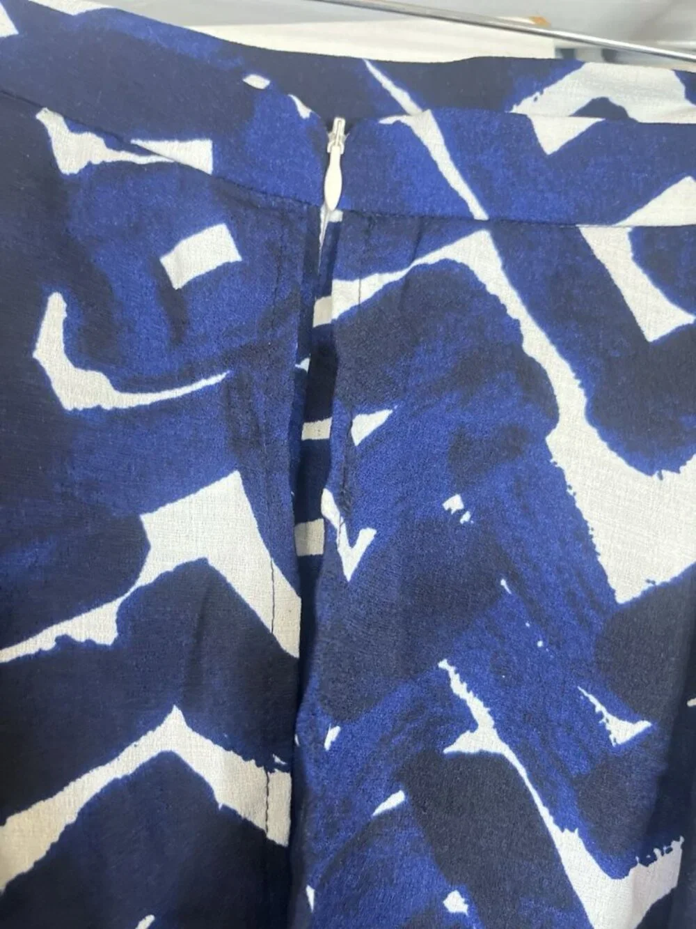 Flying Tomato Off The Shoulder Romper Sz L Abstract Blue Black Ruffled Elastic - Picture 6 of 9